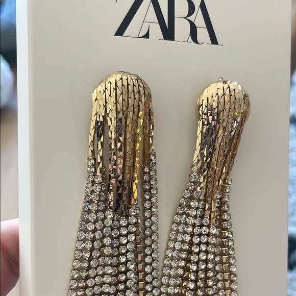 Zara Gold and Silver Cascade Earrings - Picture 4 of 6